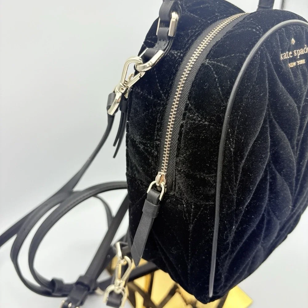 KATE SPADE BRIAR LANE CRUSHED VELVET MINI CONVERTIBLE BACKPACK HANDBAG PURSE BAG
